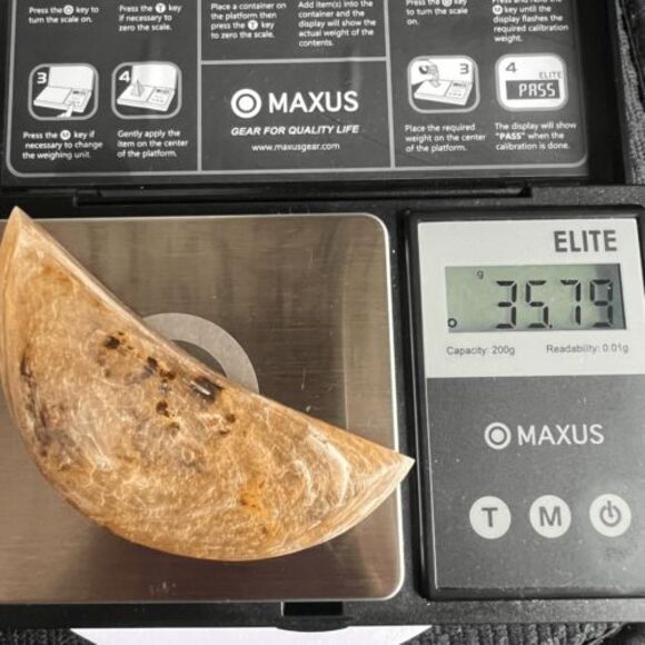 Golden Mica Crystal Crescent Moon Carving (2) - Picture 9 of 9